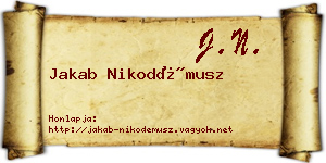 Jakab Nikodémusz névjegykártya